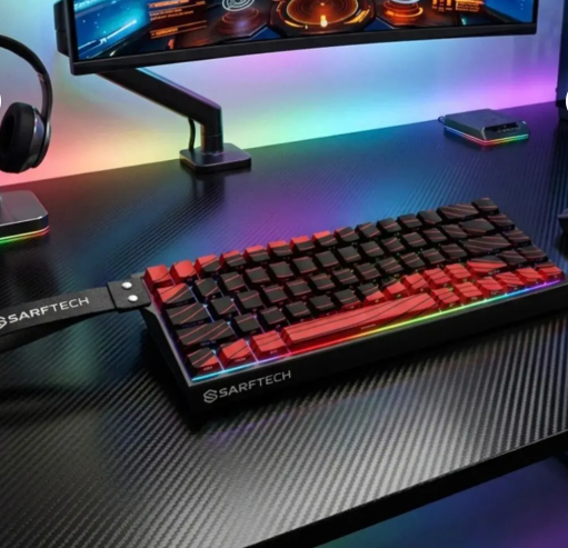 AYMESTORE Siyah Manyetik Switch RGB Gaming Klavye 68 Tuş Türkçe Q | Özel Yazılım Destekli | Taşıma Bantlı
